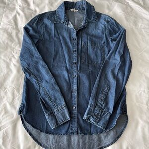Dark Blue Chambray Button Up Shirt
